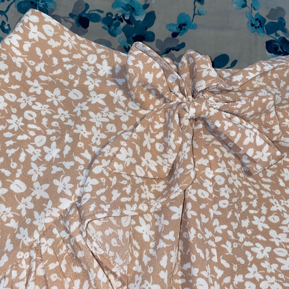 Ruffed Ditsy Floral Mock Wrap Skirt - Picture 3 of 6